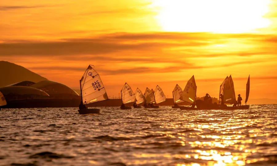 High performance sailing action
